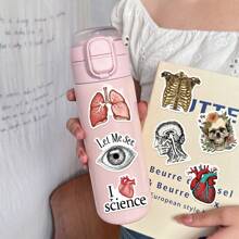 50 件风琴贴纸 复古贴纸 解剖心脏贴纸 解剖贴纸 酷贴纸 趣味贴纸 乙烯基防水 适用于笔记本电脑、手机、汽车、滑板、水瓶、剪贴簿、电脑日记