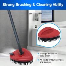 1 pieza Cabezal de repuesto para trapeador giratorio EasyWring - Cepillo duro raspador para duchas, baños y azulejos de cocina - Compatible con el sistema de tanque único de O-Cedar/Viledo - Rojo - Ver 4