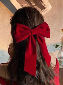 1 Pieza de Elegante y de Alta Gama Clip de Primavera con Forma de Lazo, Accesorio de Cabello Minimalista de unicolor, Apto para Atuendos Diarios de Mujer con Ropa de Estilo Escolar