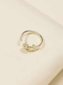 Women's Cubic Zirconia Fake Nose Ring Copper Round Cartilage Ear Nose Piercing Body Jewelry - Rose - View 4