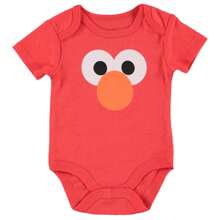 Happy Threads Sesame Street Elmo Baby Gift Set, Baby Clothes Set 3-Piece Bodysuit Beanie Hat Socks
