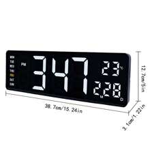 1pc 16-Inch Multi-Function Electronic Wall Clock, Adjustable Color; Remote Control; Countdown/Chronograph; Displays Time, Date, Temperature, Day Of Week; Dual-Color Day Display For Better Clarity Gifts Birthday Graduation School Decor School Surprise Dormitory Decor Back To School