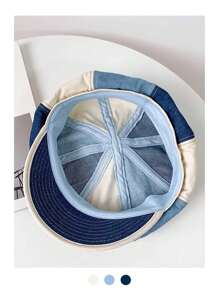 1 件装轻质透气复古快干贝雷帽，适合春夏街头穿着，适合小脸，带檐艺术家画家帽，大头尺寸，防晒，报童帽