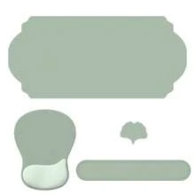 4 件套人体工学办公桌配件套装 - 大号桌垫、键盘腕托、带腕托和杯垫的鼠标垫，适用于电脑、笔记本电脑和家庭办公室 - 彩色 - 查看 9