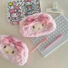 Sanrio 1pc Sanrio Plush Lamb Piano Keyboard Cover - High Capacity, Cute Girly Office Desk Accessory, Pencil Case