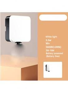 1pc Portable Mini Clip-On Fill Light, White Light Portable LED Video Light, Camera And Camcorder Video Recording, For Photo Selfie Video Recording, Zoom Meetings, Interviews, Live Streaming, Video Logging, Family Gatherings, Christmas Party Shooting, Hand-Held Selfies, Outdoor Activities