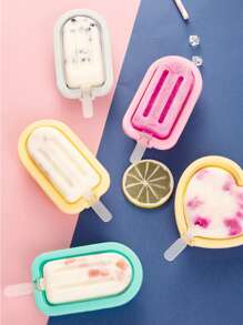 冰棒模具套装 - 硅胶模具，可堆叠冰淇淋模具，带盖和可重复使用的棍棒 - 多色 - 查看 11