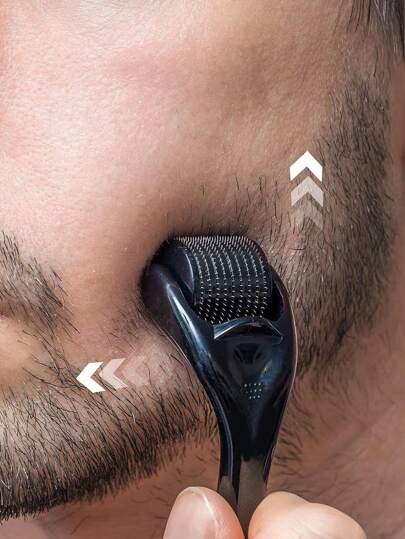 1pc Stainless Steel Microneedle Roller Home Use Facial Massage Tool For Face, Beard, Head, Body, Unisex,Minoxidil,Dermaroller,Microneedling,Beauty,Skin Care Products,Spa,Self Care,Skin Care Tools,Face Care,Esthetician Supplies,Massage,Face Massage Tool,Face Roller