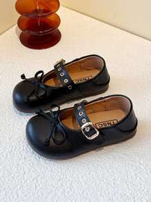 1 Pair Fashionable Simple Cute Bow Flats For Girls