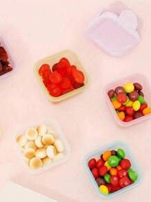 1-4 Packs Mini Food Storage Containers Set, , Kitchen Lunch Box Fridge Sealed Container, Rectangular Plastic Sealed Storage Box Small Food Container Plastic Sealed Box, Multifunctional Condiment Box, Sealable Lids, Stackable, Multipurpose, Portable For Snacks, Fruits, Oats, Travel & Home Organization, Baskets, Bins & Containers For Home Organization, Kitchen Supplies School Supplies,Back To School - Multicolor - View 5