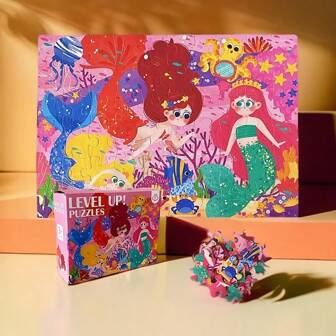 1 Box Children's Educational Jigsaw Puzzles Gift Set, Mermaid-Dinosaur-Space Themed Puzzles, Preschool Learning Flat Puzzles, Suitable For Boys And Girls, Children's Cognitive Toys, Birthday/Christmas Gifts