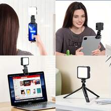 1pc Portable Mini Clip-On Fill Light, White Light Portable LED Video Light, Camera And Camcorder Video Recording, For Photo Selfie Video Recording, Zoom Meetings, Interviews, Live Streaming, Video Logging, Family Gatherings, Christmas Party Shooting, Hand-Held Selfies, Outdoor Activities