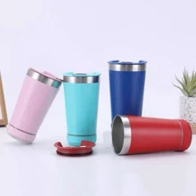 Copo Térmico com Caixa de Som Bluetooth Luzes de Led Removível Copo Com Som Bluetooth 420ML