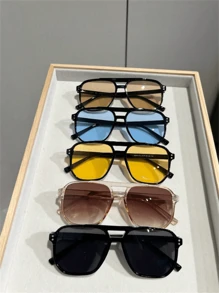 5pcs Pilot Style Men's Fashion High-End Eyeglasses Set, Outdoor Street Wear For Summer Beach Vacation,Outdoor,Travel - Multicolor - View 7