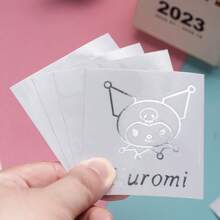 Sanrio Sanrio Silver Foil Stickers Kuromi, Puffy Dog, KT Water Bottle, Phone Case Sticker Set, Waterproof, Creative, Cartoon Decoration
