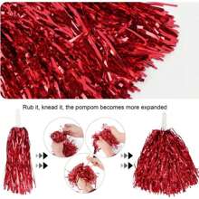 1/2pcs Cheerleading Team Holding Fluffy Ball Ribbon,Dance Performance Props, Square Dance Games Props, For Football, Basketball, Football And Sports Performances, Team Sports, Dance And Cheer Cheer Props