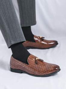 Men's Pointed Toe Formal Leather Dress Shoes, British Style - Multicolor - View 5