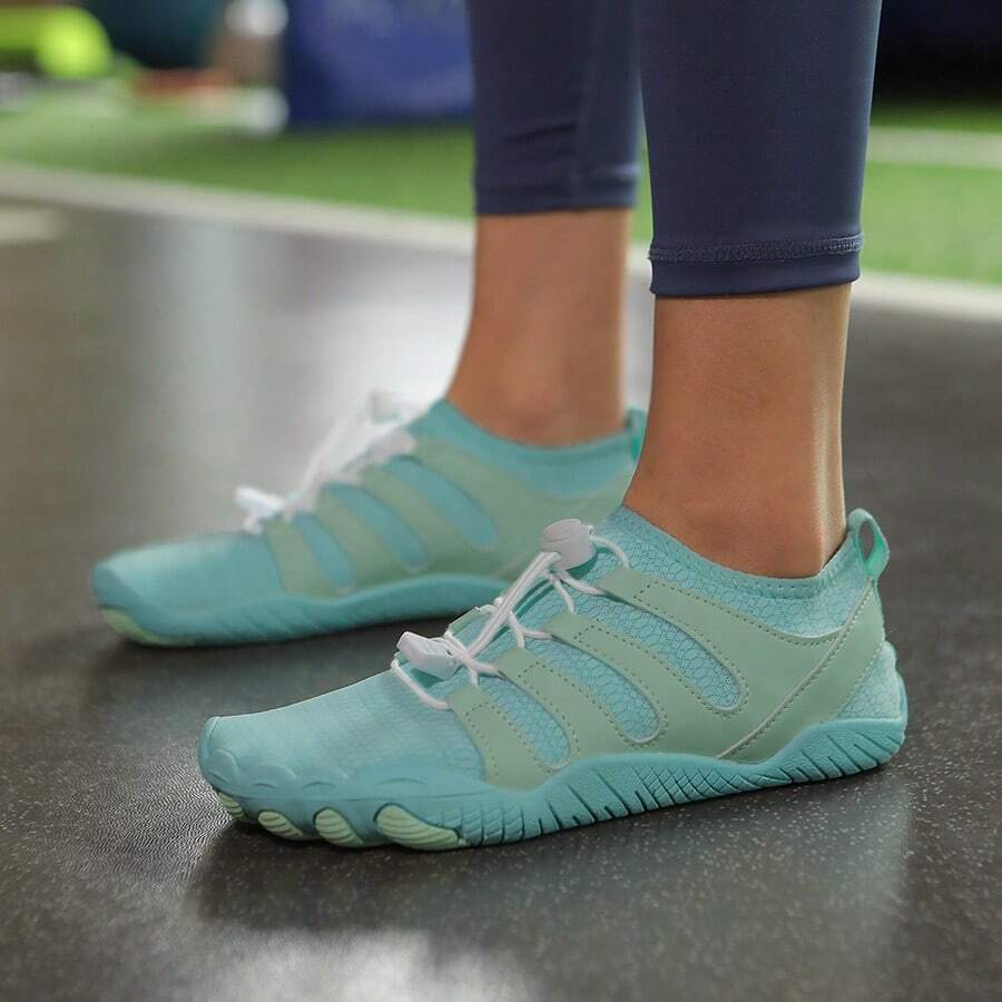 女士舒适水鞋 - 透气、快干、防滑、轻便 - 非常适合室内健身、涉水、溪流、海滩、泳池、瑜伽和水中有氧运动 - 藍 - 查看 1