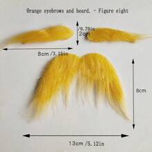 2/6/7/12/48pcs Party Dress Up Props - Lareth Fake Beard Simulation Beard, Goose Yellow Eyebrow Beard, Fake Beard Props, 48 Artificial Beard Party Supplies, Handlebar Mustache Dress Up Beard Headpiece Photo Props
