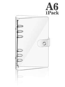 1 Caderno Criativo, PVC, Fichário Tátil de Folhas Soltas, Capa de Caderno Transparente para Anotações, De Volta às Aulas, Material Escolar