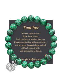 1PC Valentine's Day Gift For Teacher Apple Bracelet, Mother's Day Gift For Teacher, Christmas Gift For Teacher Apple Bracelet, Teacher's Day Gift For Teacher, Thanks Gift For Teacher, Mom, Mother, Mother's Day, Gift
