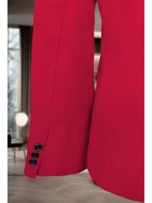 SACO LISO CON SOLAPA A UN BOTON - Rojo - Ver 4