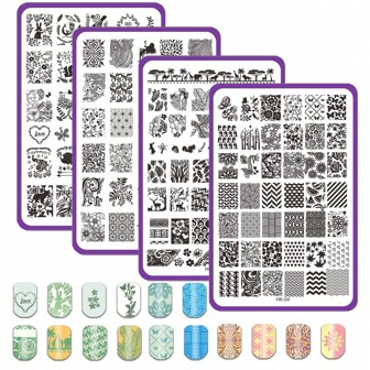 Nail Art Stamping Plates Line Butterfly Flower Design Stainless Steel Stamping Template 9.5*14.5cm Large Size Nail Image Printing Tools