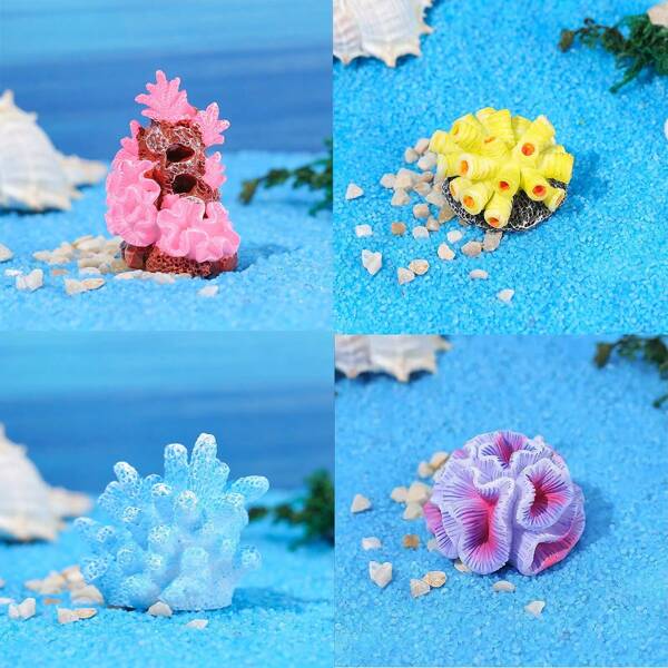 New Lifelike Coral Aquarium Fish Tank Decor Miniature Ornament DIY Accessory, Gift Set