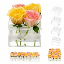 1 个透明玻璃花瓶，适合家庭和婚礼活动、现代桌面装饰，可用于插花、工艺品和家居装饰 - 無色 - 查看 4