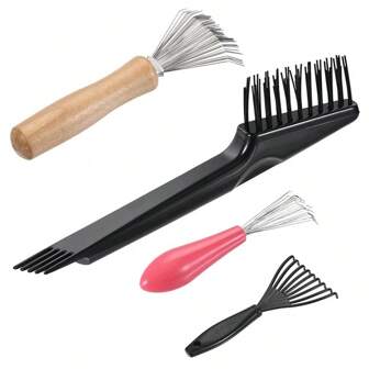 4pcs Comb, Cleaning Brush, Hair Removal Tool, Fur Ball Remover, Cleaning Claw Salon Tool Kit, Practical & Useful Brushes ,Hair Styling Tools Hair Accessories