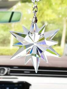 1pc Creative Snowflake Car Decor - Crystal Ornament, Suitable For Car Interior - Perfect For Car Enthusiasts And Drivers - Add Holiday Charm To Your Car - Perfect Gift For Car Lovers - Clear - View 2