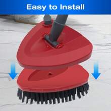 1 pieza Cabezal de repuesto para trapeador giratorio EasyWring - Cepillo duro raspador para duchas, baños y azulejos de cocina - Compatible con el sistema de tanque único de O-Cedar/Viledo - Rojo - Ver 5