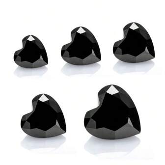 [1CT 6.5x6.5mm] 1 pieza/2 piezas/5 piezas Mayoreo de moissanita con forma de corazón, claridad VVS1, color D, en colores negro y champán. Se puede utilizar para ajuste de joyería y para decoración de diamantes.