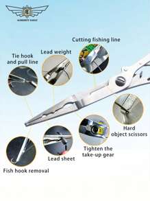 1pc ALMIGHTY EAGLE Outdoor Fishing Tools Multipurpose Multifunctional Straight Mouth Fishing Pliers Bait Pliers Bait Pliers Rust-Resistant Fish Line Cutter Portable Fishing Pliers Corrosion-Resistant - Multicolor - View 4