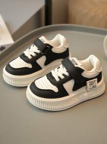 1 Pair Baby Casual Shoes, Toddler Hook And Loop Sneakers, Korean Style Soft Sole Kids Sport Shoes For Autumn/Spring
