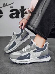 WARRIOR 1 双 2025 新款勇士系列男款灰白帆布运动鞋，轻便百搭登山鞋，透气休闲运动鞋，PU 时尚滑板鞋，良好的脚感，提供舒适的体验，适合所有季节 - 白灰藍 - 查看 2