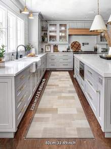 1 件现代简约风格棕色长毛绒地毯，850g/M² 厚 0.8cm，矩形，防滑可洗，适合家庭、客厅、厨房、餐厅、办公室、所有季节装饰 - 棕色 - 查看 5