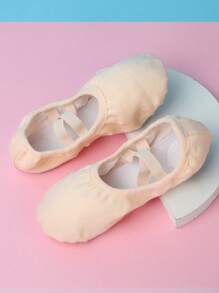 儿童软底舞鞋，女童芭蕾舞练习鞋，儿童舞鞋，粉色 - 藕粉色 - 查看 3