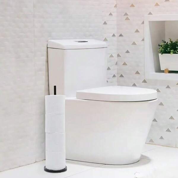 1pc Freestanding Toilet Paper Holder, 20-Inch Floor Standing Bathroom Paper Towel Roll Storage Rack, Suitable For Bathroom, Kitchen, School, Home, Office Back To School