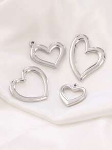 3pcs Stainless Steel Big Heart Pendant Findings High Quality 18K Gold Plated Heart Charms For DIY Jewelry Making Supplies Accessories