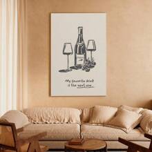1pc Framed Canvas Poster, My Favourite Cocktail Is The Next One Wall Art Canvas Paintings, Ideal Gift For Bedroom Living Room Corridor, Wall Art, Wall Decor, Room Decoration