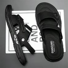 Men's Rubber Sandals, Summer Flip Flops, Beach Dual-Use With Thick Sole, Non-Slip Open Toe And Breathable