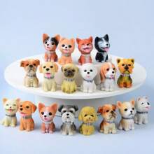 Mini Dog Plush Decorations Set, Realistic Detailed Small Dog Figurine, Cake Decoration Dog Decorations Set