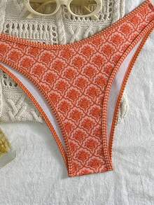 Bộ bikini quây 2 mảnh màu đỏ in hoa dành cho nữ, có dây đeo rời, thích hợp cho kỳ nghỉ trên đảo và chụp ảnh ngoài trời mùa hè. - Nhiều màu - Xem 4