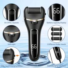 Elektryczna szlifierka do stóp - akumulatorowa, gruba, skórzana szlifierka do polerowania stóp, elektryczne urządzenie do usuwania zrogowaciałego naskórka stóp z regulowaną prędkością - uniwersalna, odpowiednia do stóp mężczyzn i kobiet, idealna do domowego pedicure i pielęgnacji stóp