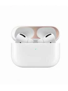 1 Bộ ốp lưng bảo vệ Apple màu trơn, miếng dán chống bụi, màng bảo vệ siêu mỏng, nắp chống bụi tương thích với hộp sạc Apple 1/2/Pro/3/Pro2/4/Pro3 (Không bao gồm tai nghe) - Hồng - Xem 5
