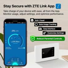 ZTE MF920, 4G+ MiFi, Low-Cost Portable On-The-Go WiFi Router Hotspot, Connect 32 Devices - White - View 4