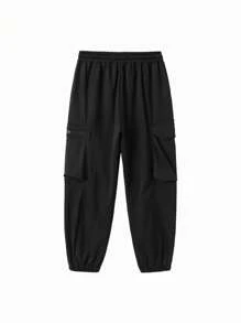 Balabala 男童快乾貨運褲，輕便透氣夏裝 - 黑色 - 查看 2