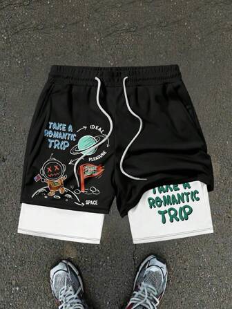 Men's Printed Casual Sports Comfortable Shorts,Hawaiian