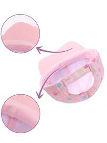 1Pc Girl's Cute Baseball Cap With Rainbow Heart Print - Printed Baseball Cap - View 4